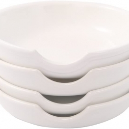 Ceramic Spoon Rest, 4.7 Inch Spoon Holder for Stove Top, White Coffee Spoon Rests, Spoon Cradle, Kitchen Basics,for Kitchen counter,Countertop,Stove Top Set of 4