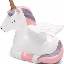 Unicorn Piggy Bank for Girls,Ceramic Kids Money Bank Novelty Coin Banks Best Christmas Birthday New Term Great Home Decoration