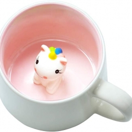 Cute Unicorn Ceramic Mug Unique Hand Painted Novelty 3D Animal cups,Personalised chocolate Tea Milk Mugs,for Weddings, Birthdays, unicorn Lovers Women Girls (Unicorn)