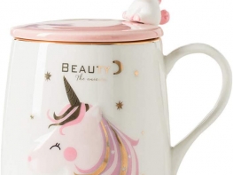 Unicorn Mug Cute Ceramic Coffee Mug with Lovely Unicorn Spoon, Morning Cup Novelty Coffee Tea Milk Christmas Mug Gift for Girls Magic Unicorn Lovers 380ML (BFF Unicorn)