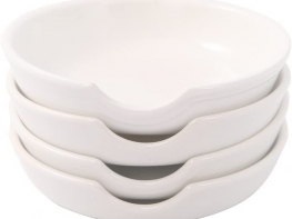 Ceramic Spoon Rest, 4.7 Inch Spoon Holder for Stove Top, White Coffee Spoon Rests, Spoon Cradle, Kitchen Basics,for Kitchen counter,Countertop,Stove Top Set of 4